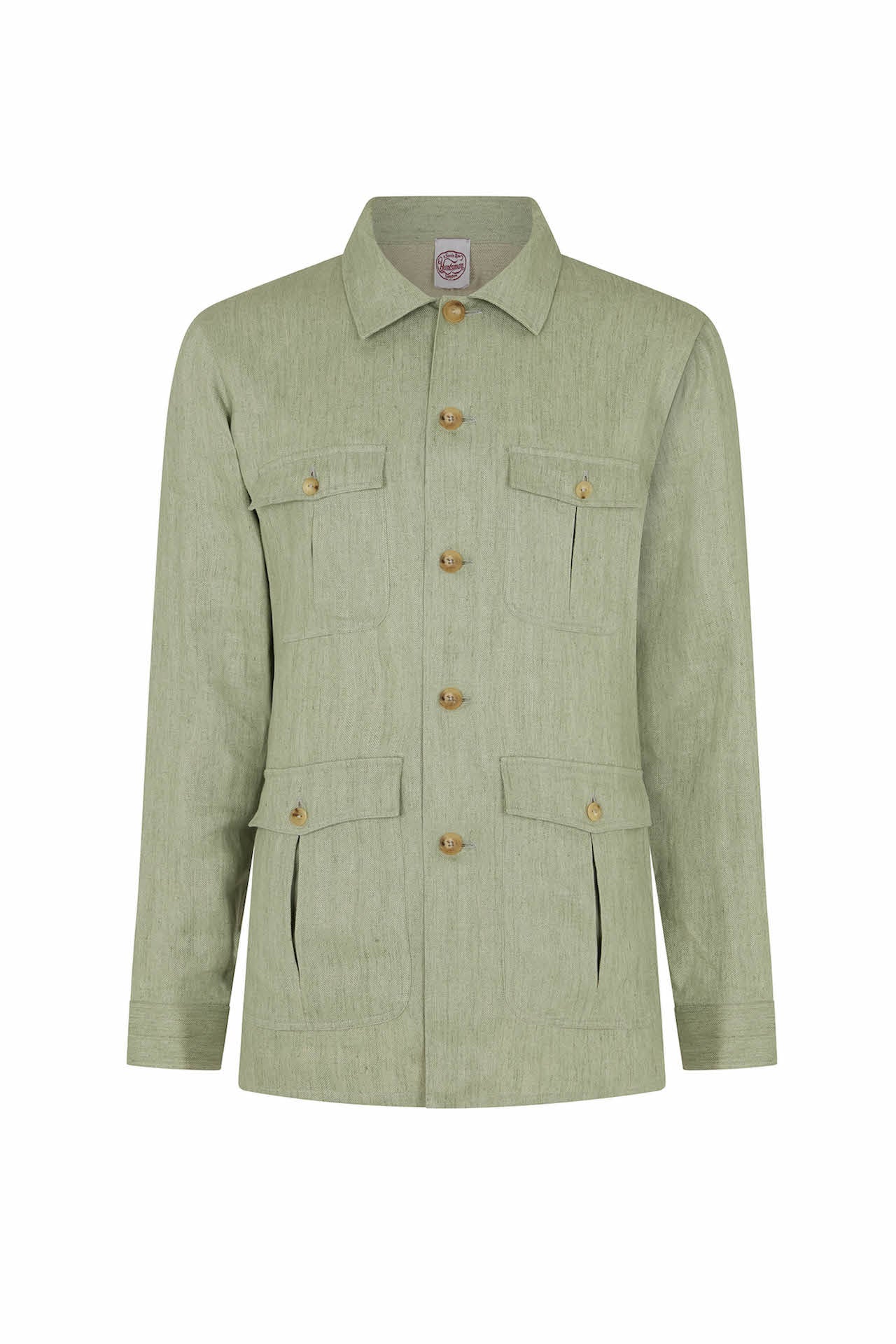 Soft Surroundings sage green linen Sheffield military long line good jacket small