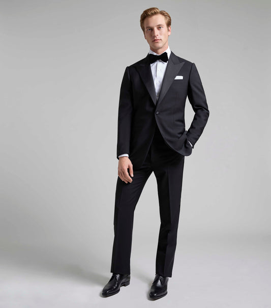 Black Wool/Mohair Single Breasted Dinner Suit