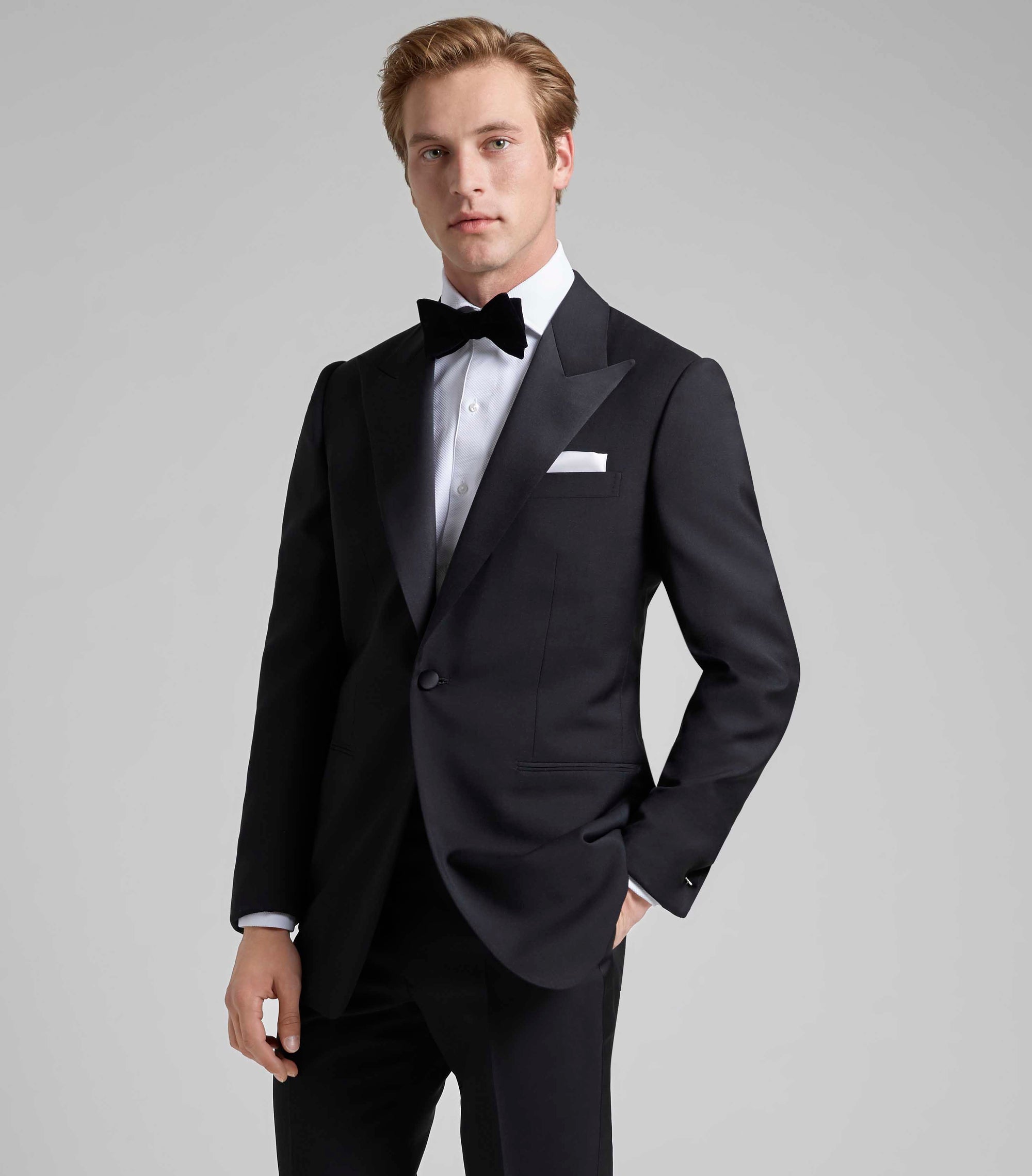 Black Wool/Mohair Single Breasted Dinner Suit