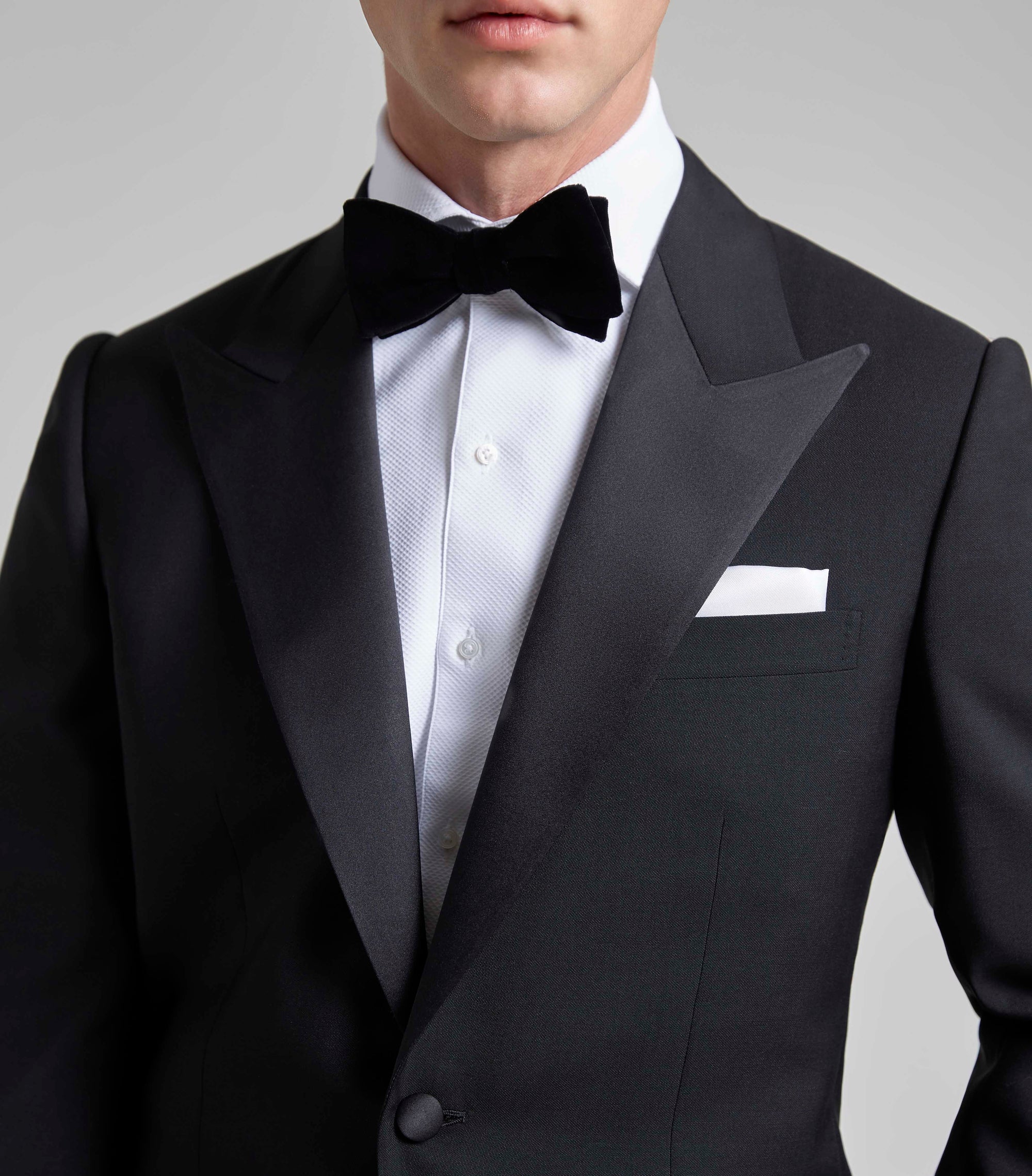 Black Wool/Mohair Single Breasted Dinner Suit