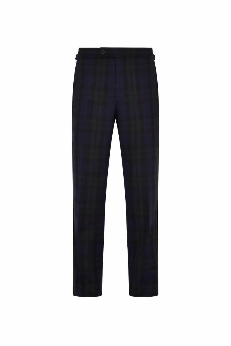 Black Watch Tartan Fish Tail Trousers