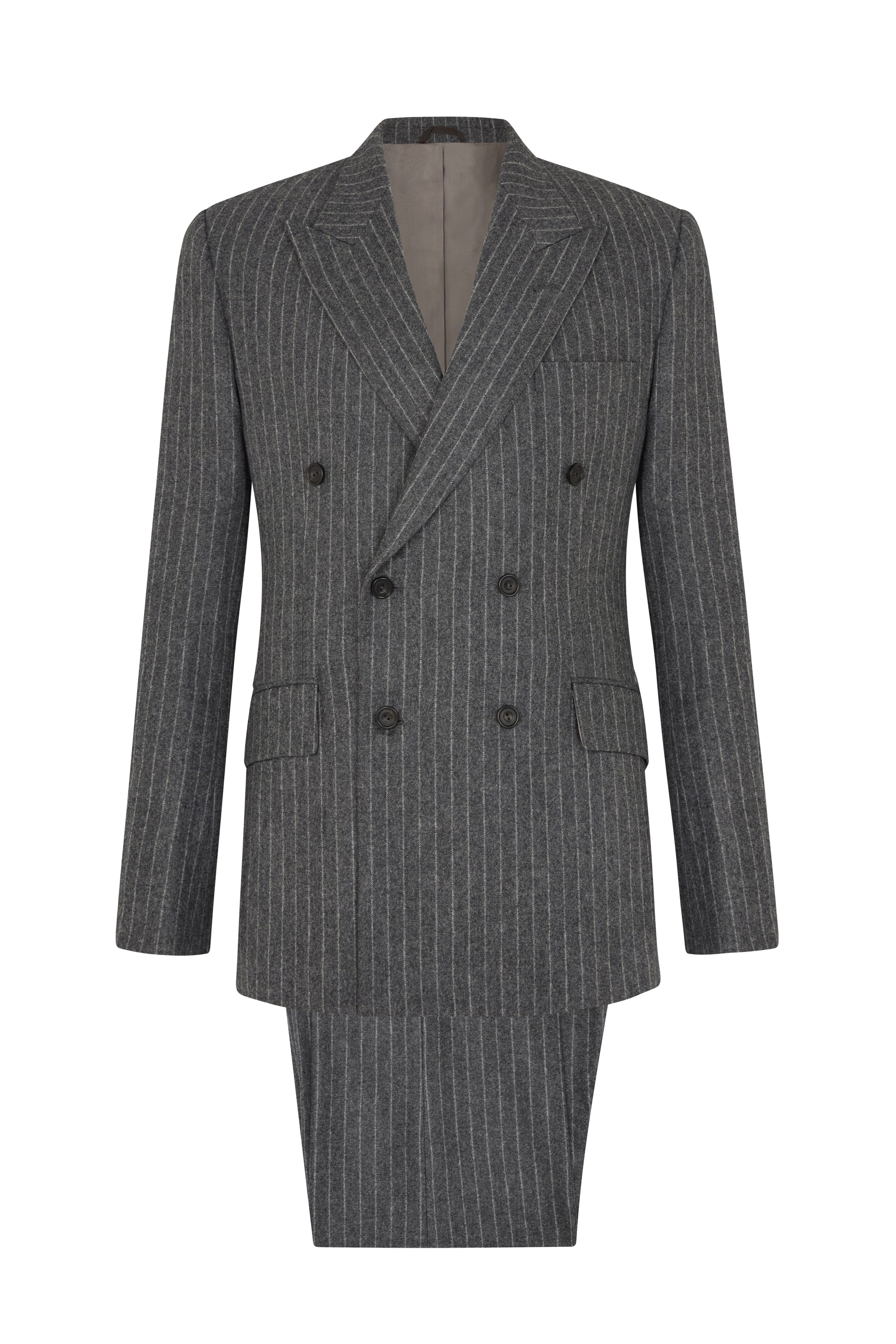 Grey Chalk Stripe Double Breasted Suit