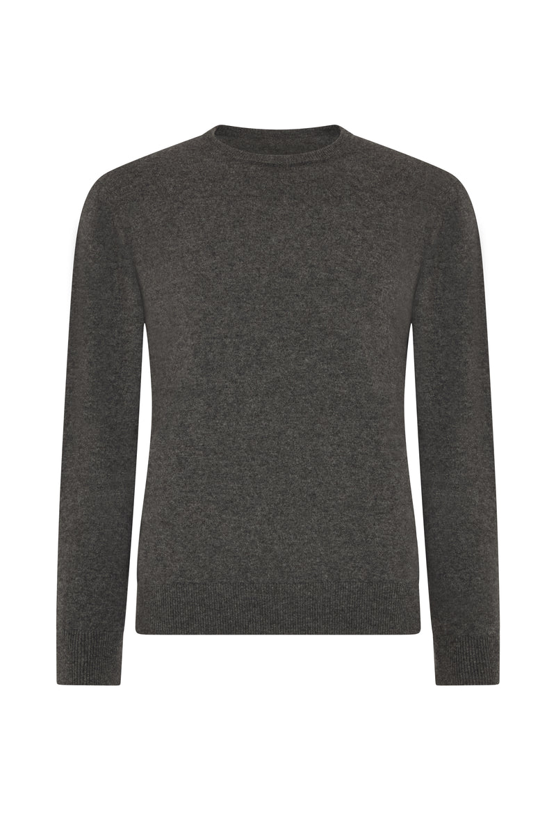 Charcoal Cashmere Crew Neck Jumper