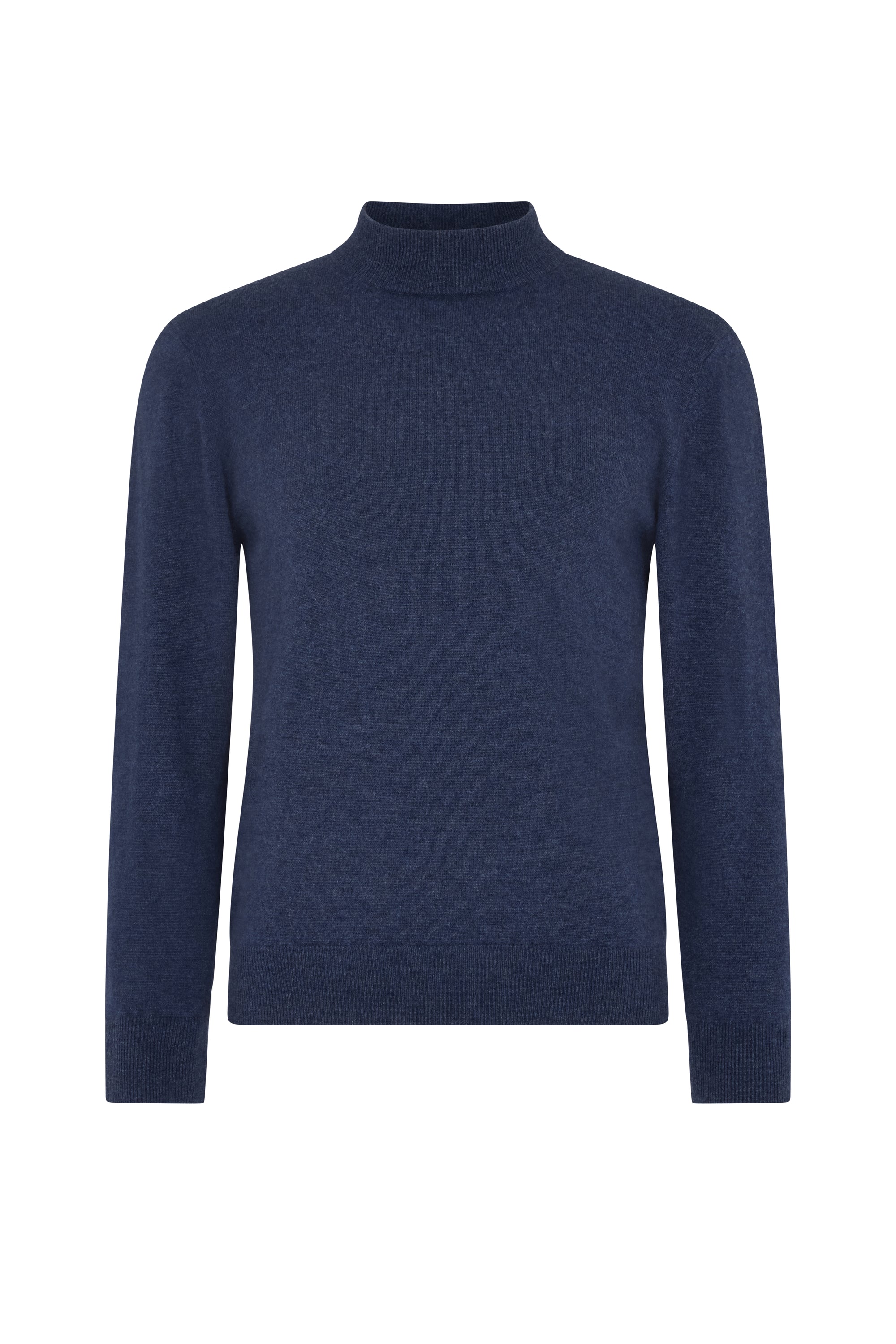 Indigo Cashmere High Neck Jumper