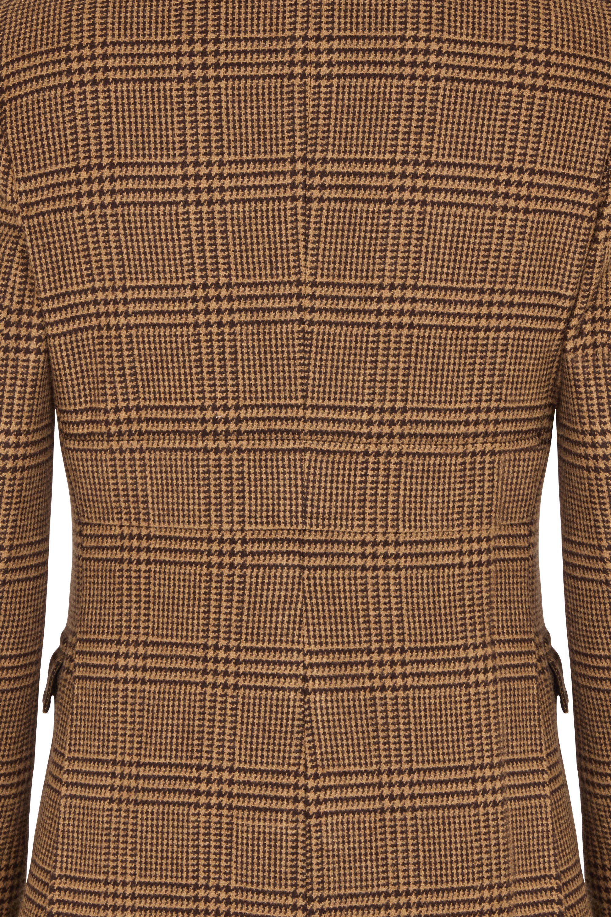 Toffee/Brown Glen Check Patch Pocket Single Breasted Jacket