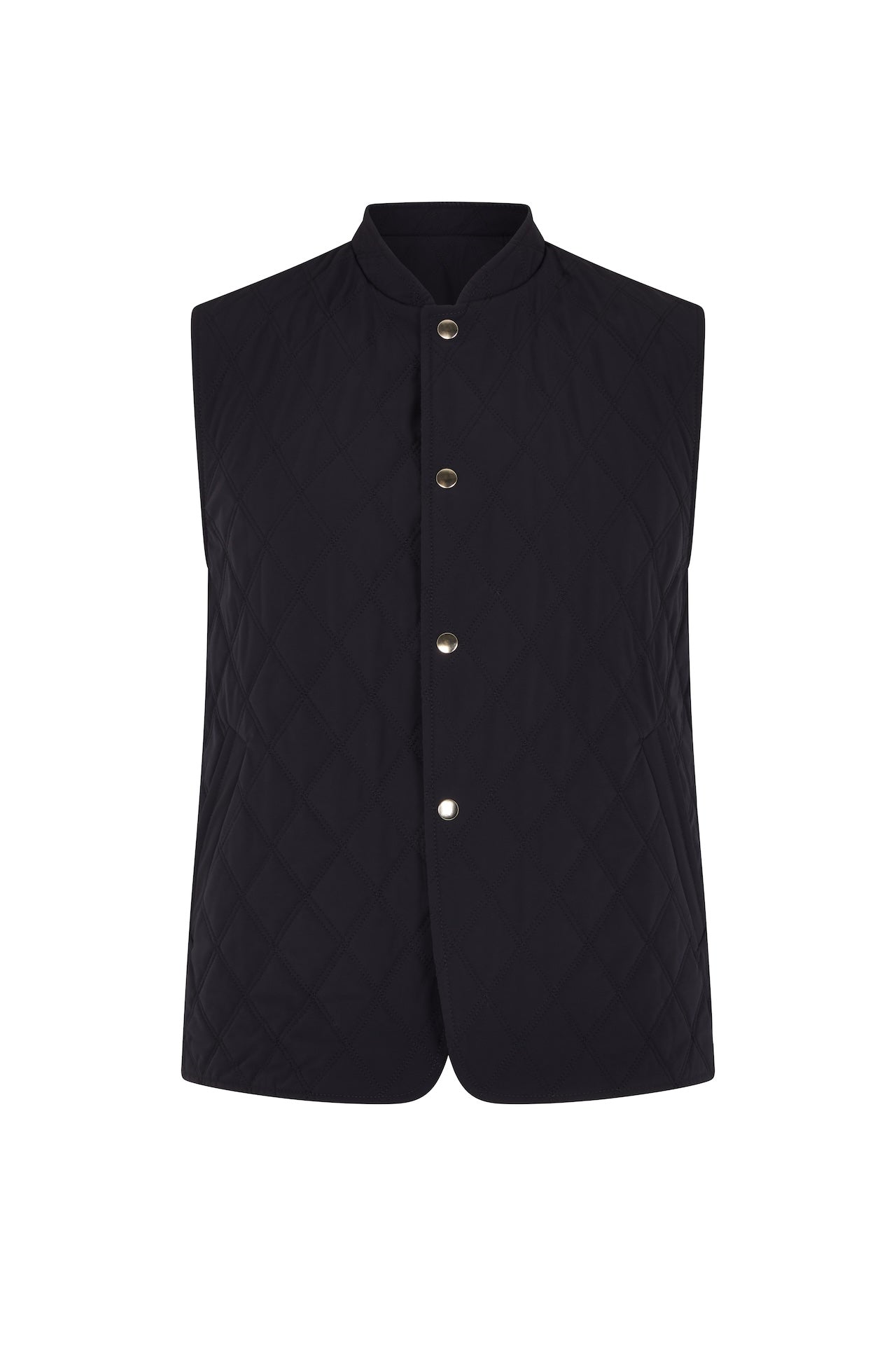 Navy Quilted Cashmere Gilet