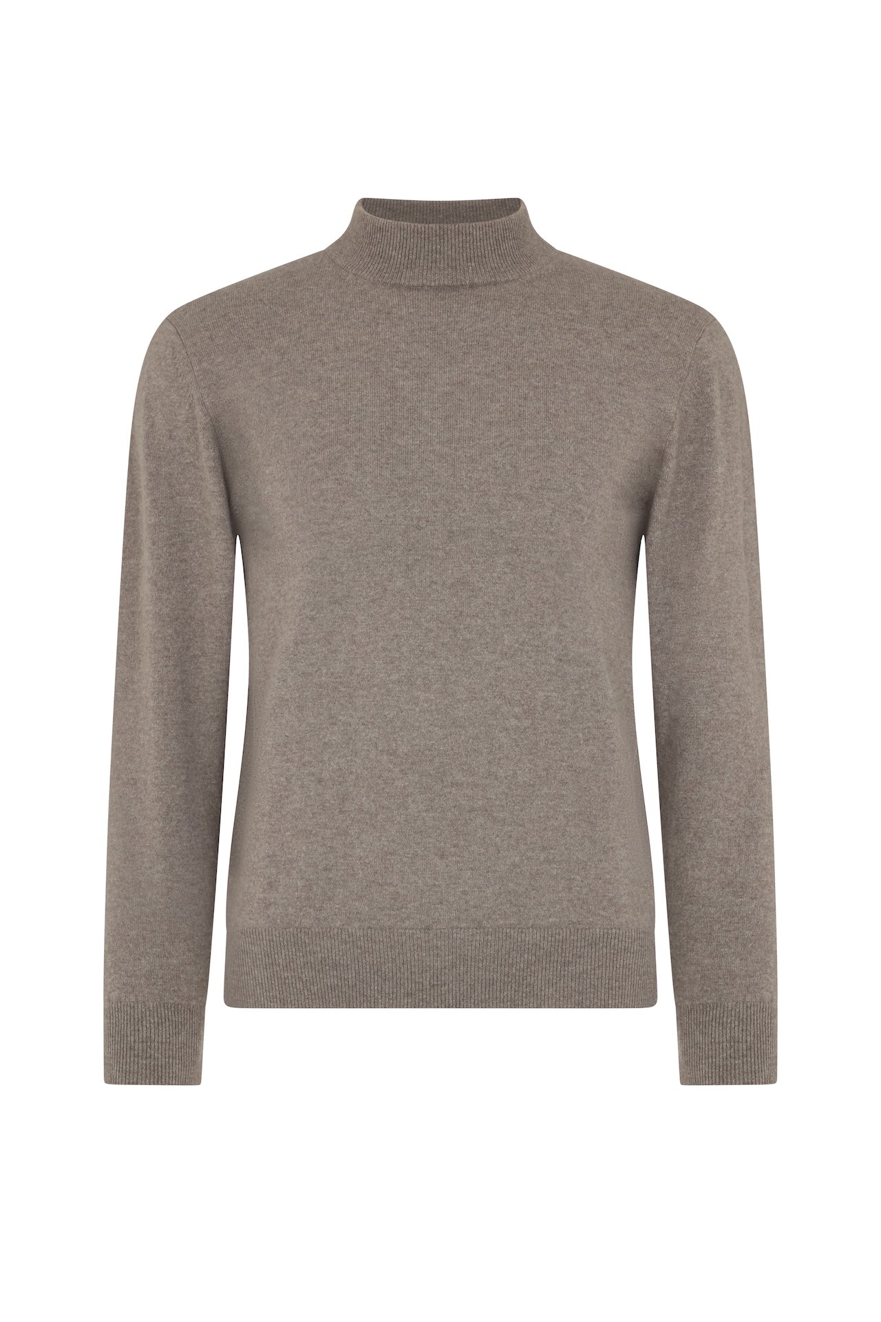 Dove Grey Cashmere High Neck Jumper