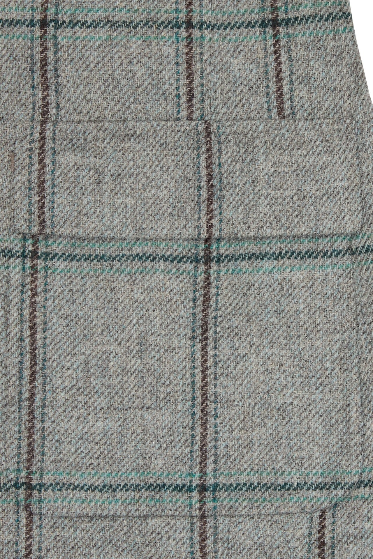 Blue, Green & Brown Check Single Breasted Patch Pocket Jacket