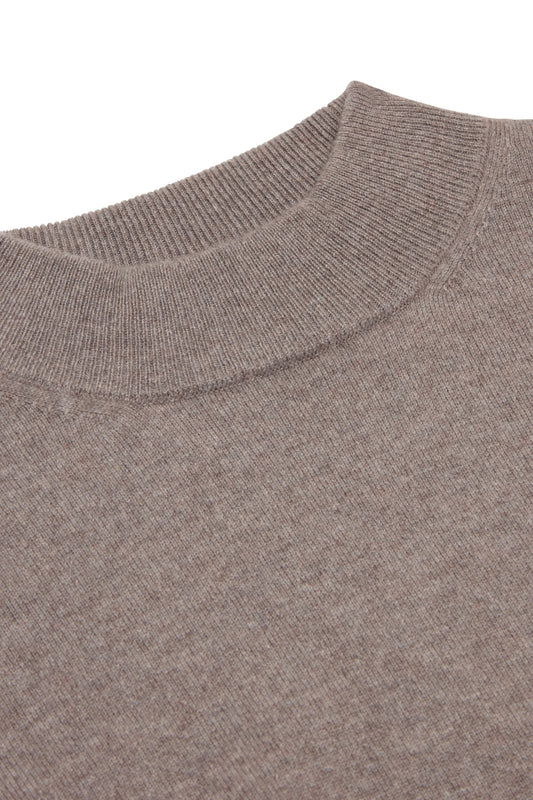 Dove Grey Cashmere High Neck Jumper