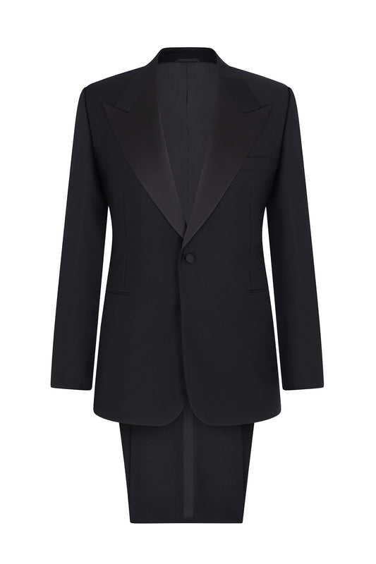 Black Wool/Mohair Single Breasted Dinner Suit