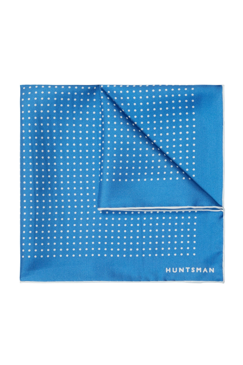 Blue Silk Spot Pocket Square