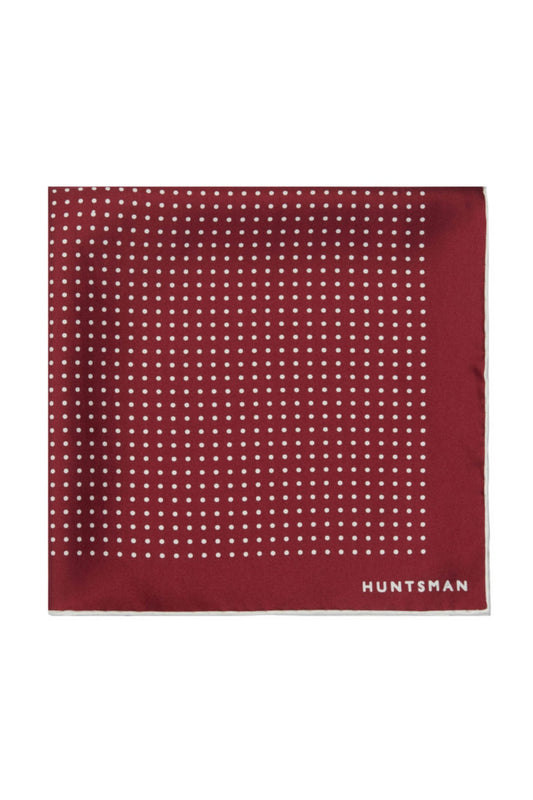 Claret Silk Spot Pocket Square