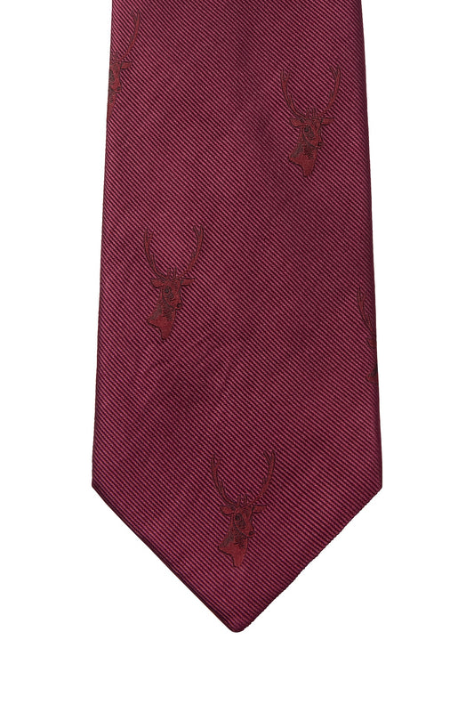 Huntsman Burgundy Stag Tie