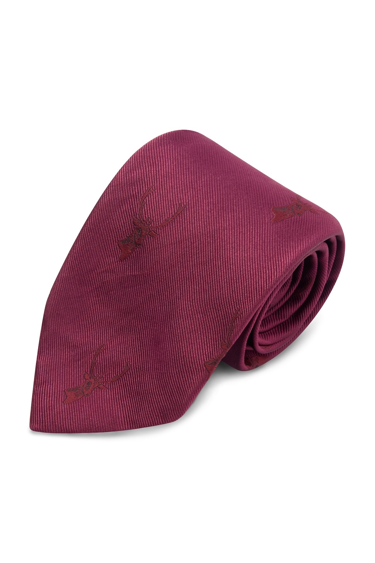 Huntsman Burgundy Stag Tie