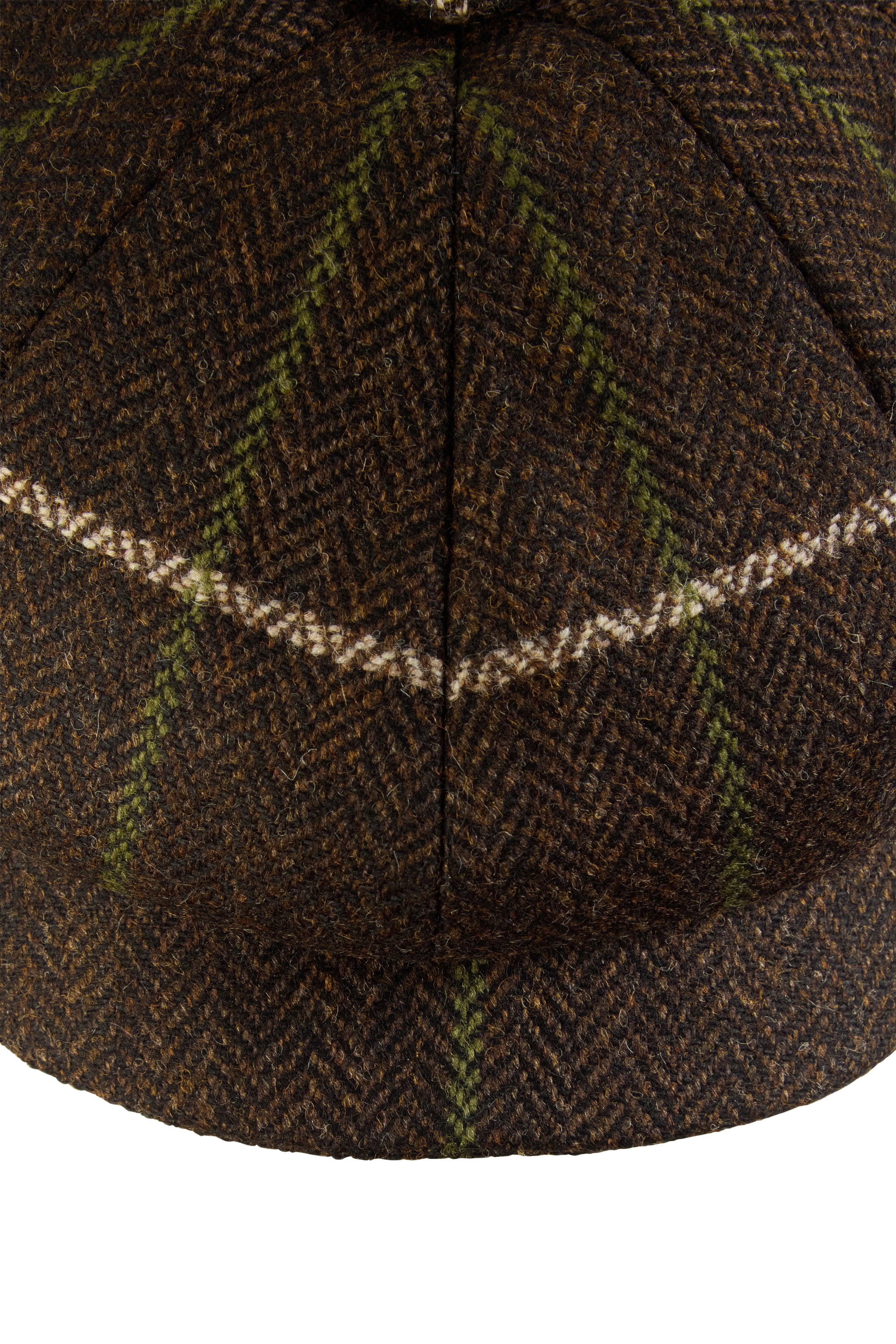 Brown Herringbone Windowpane Check Towton Cap