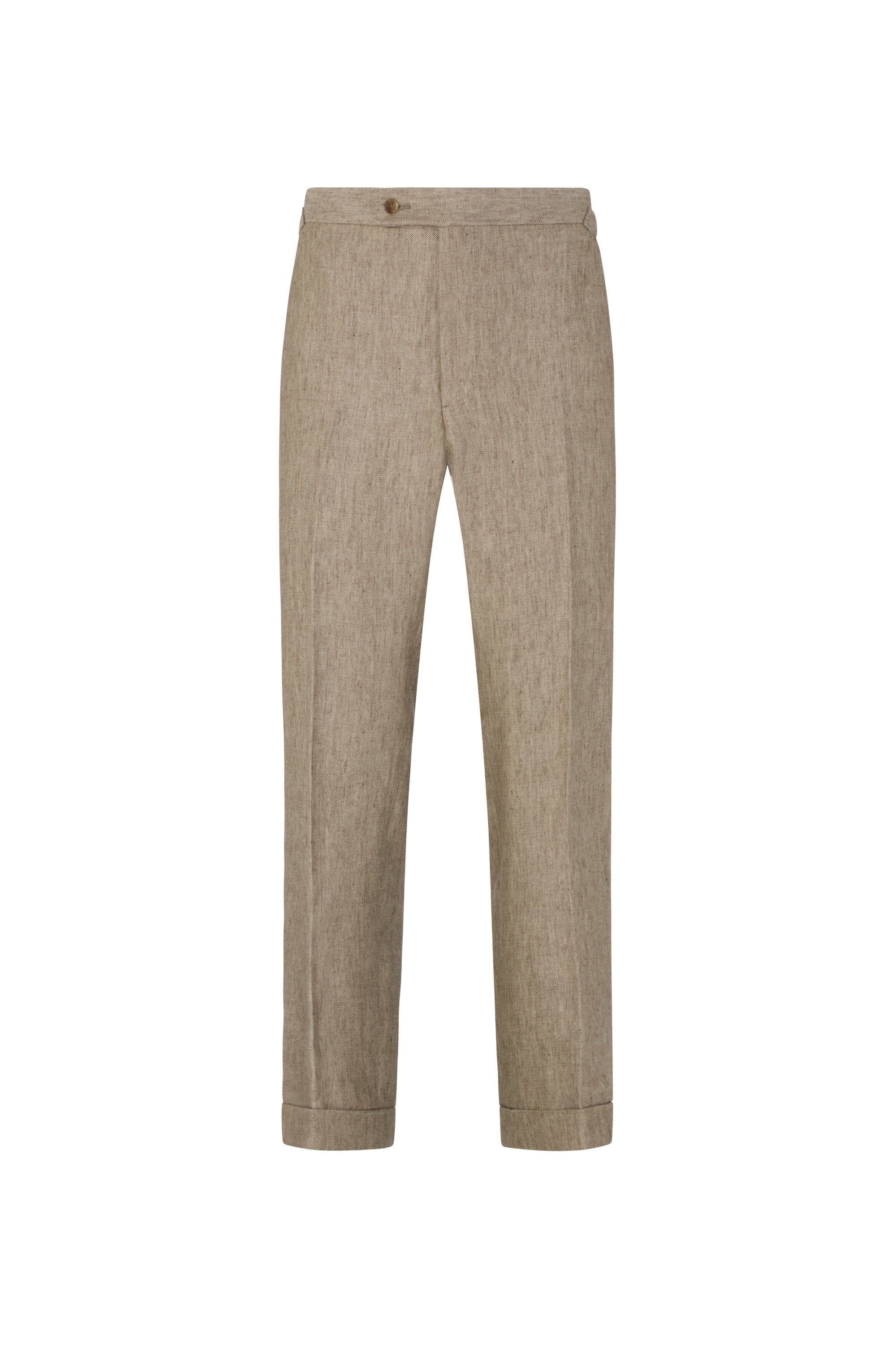 Beige Linen Twill Trousers