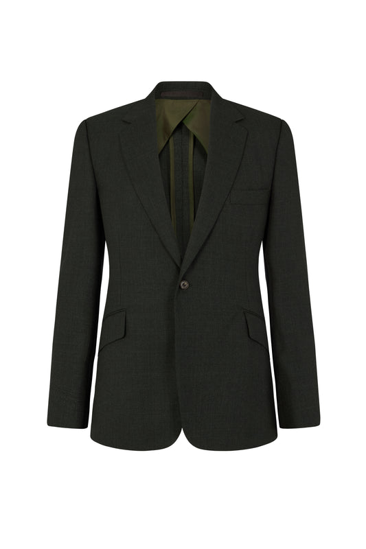 Green Melange Hopsack Blazer