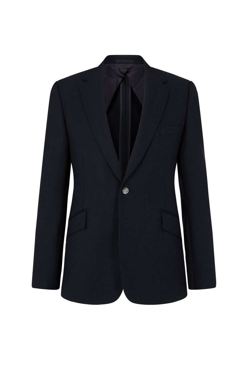 Navy Hopsack Blazer