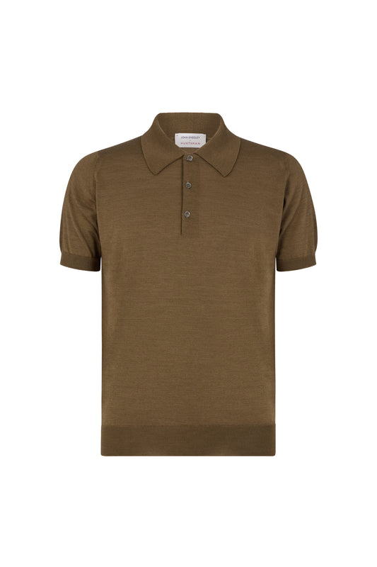 Huntsman x Smedley Sepia Merino/Cotton Polo Neck