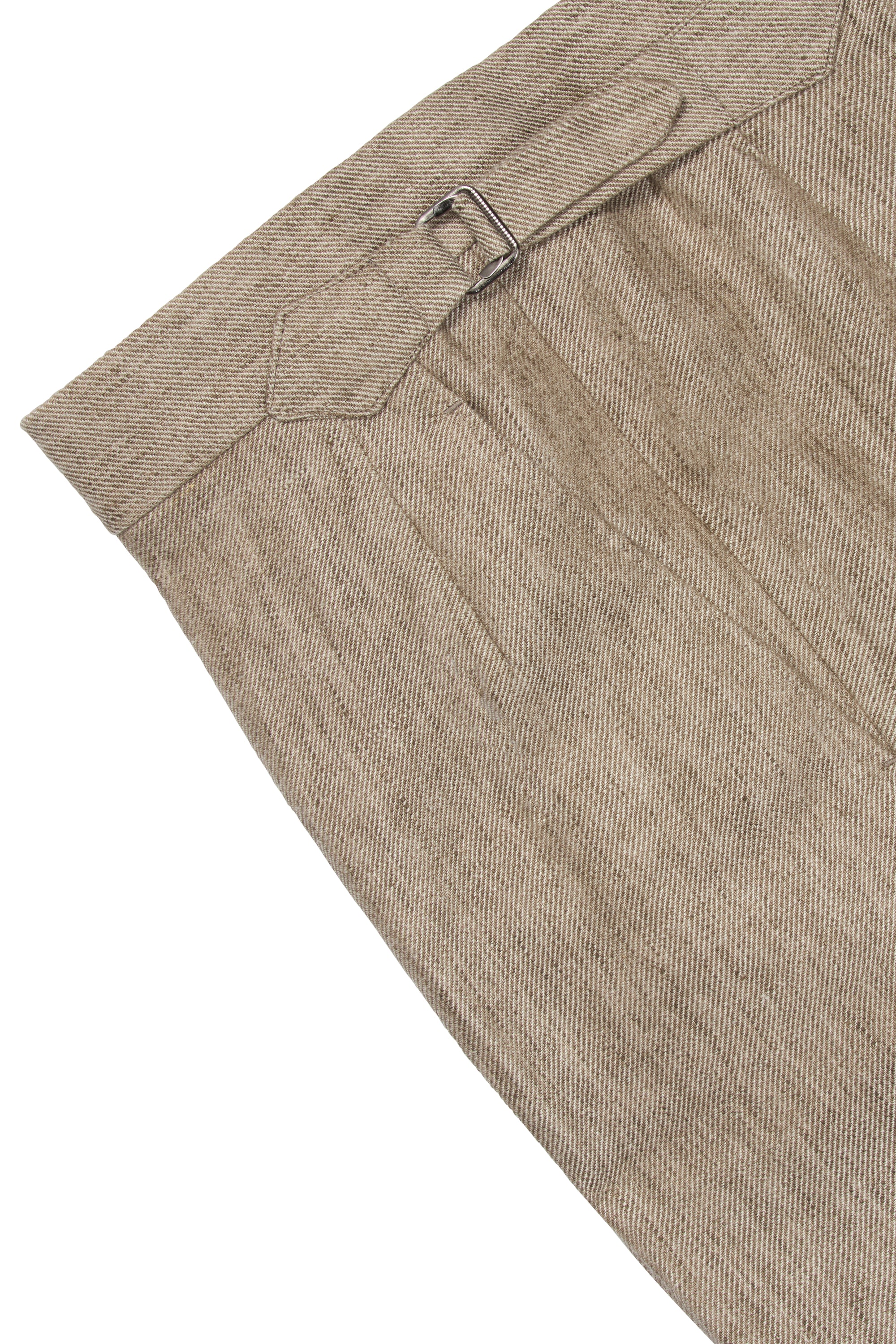 Beige Linen Twill Trousers