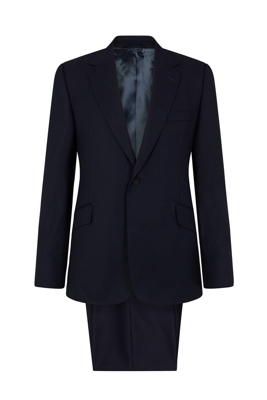 Navy Wool Hopsack Suit