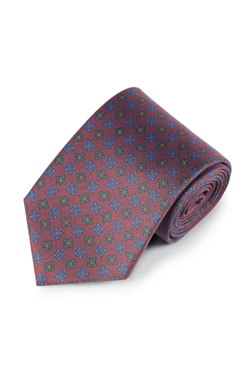 Maroon Madder Silk Motif Tie