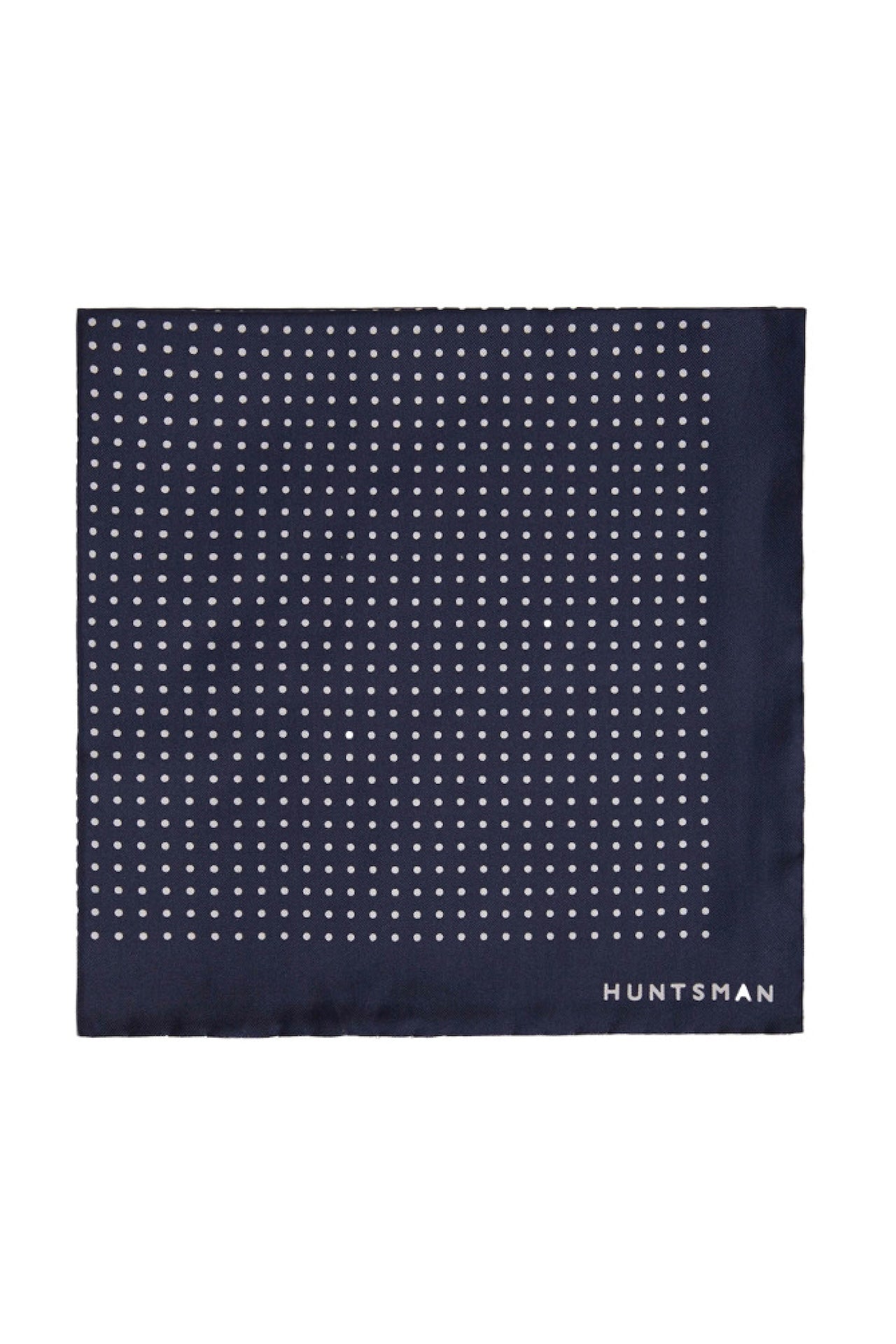 Navy Silk Spot Pocket Square