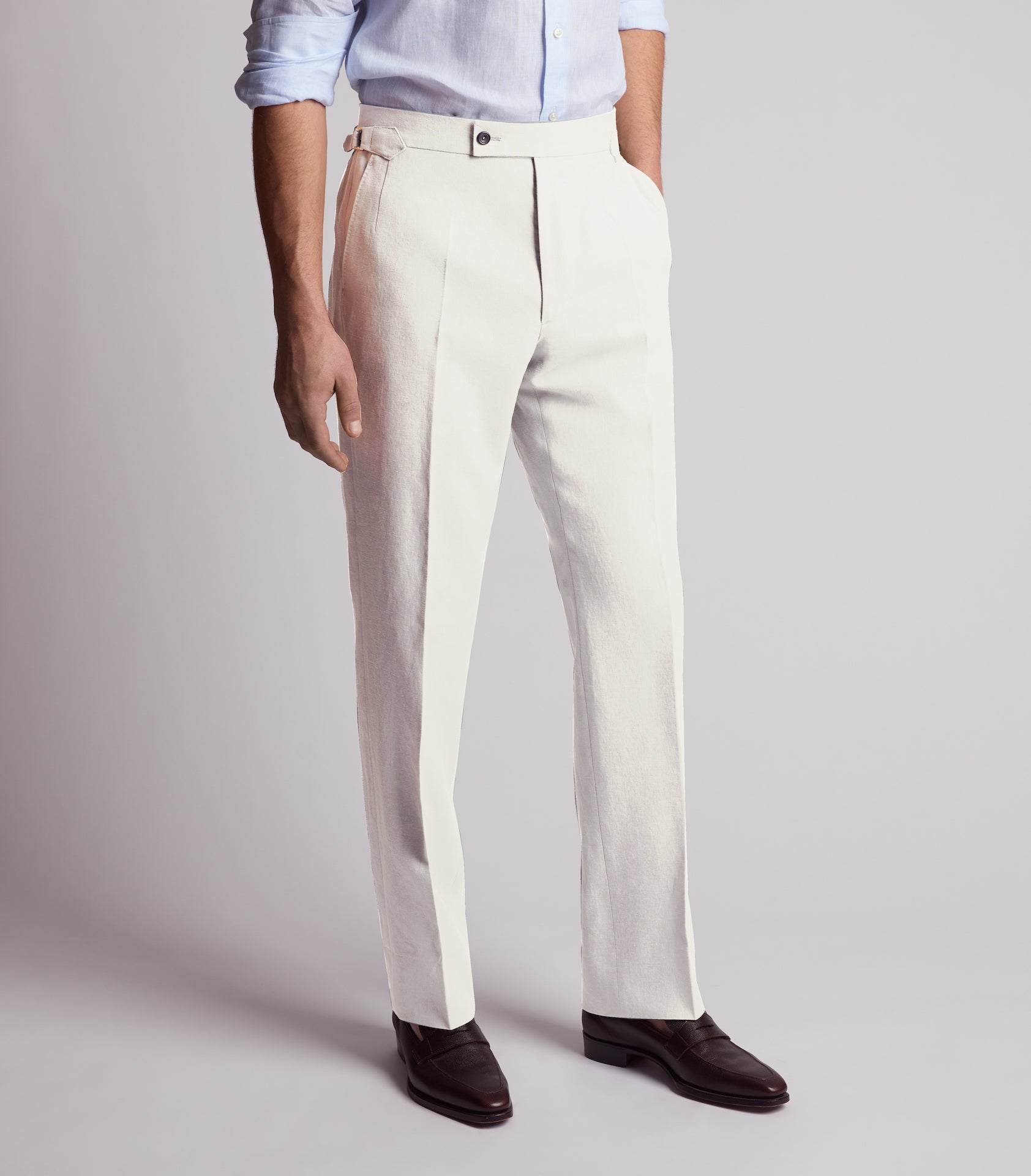 Antique White Linen Trouser – Huntsman Savile Row