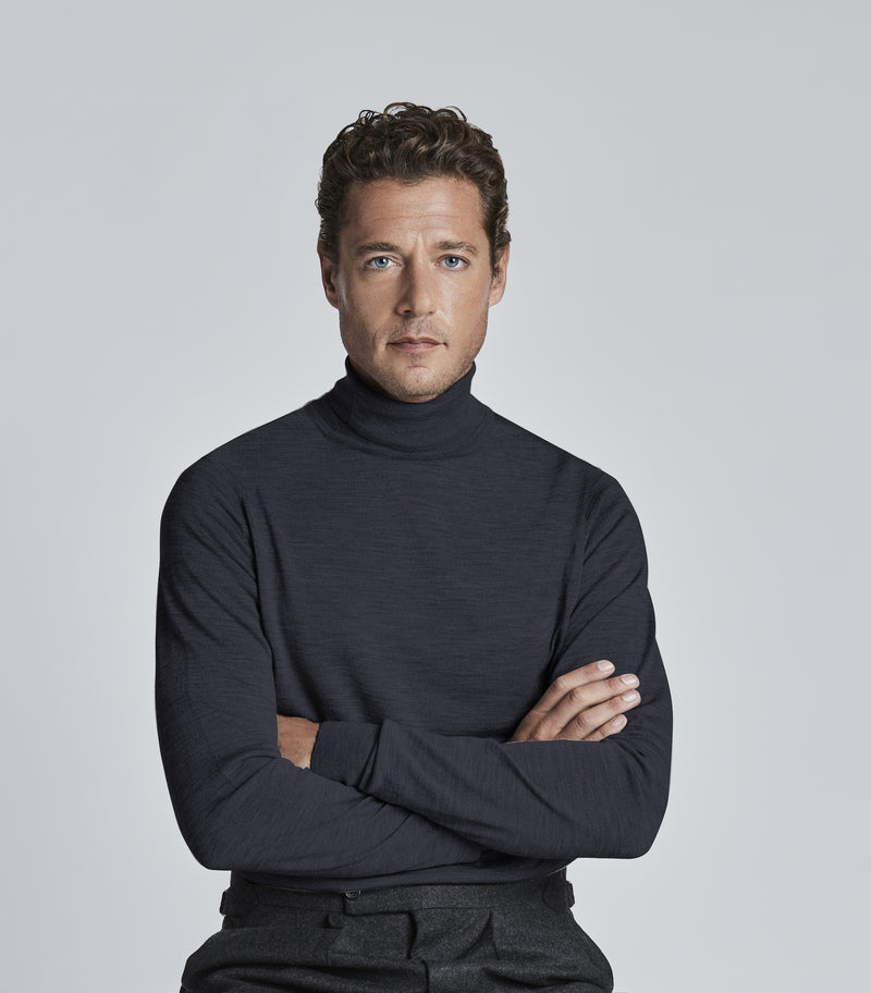 Hepburn Smoke Merino Wool Rollneck Knitwear