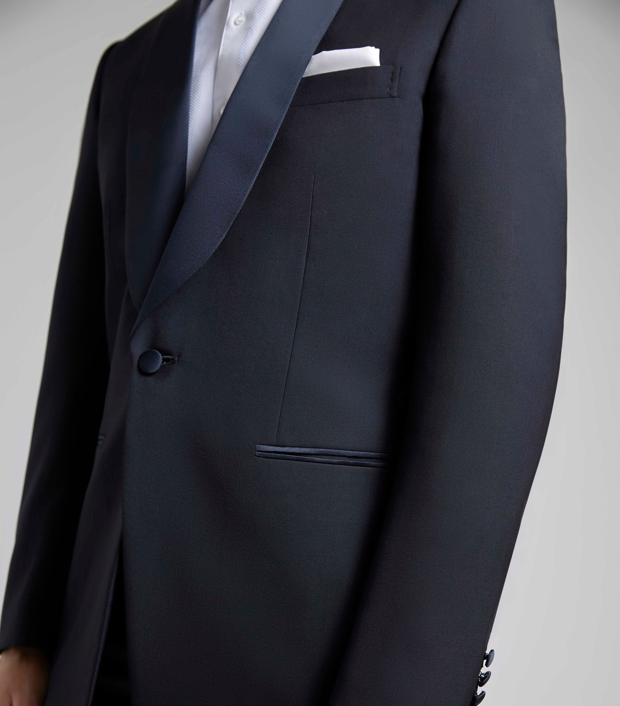 Midnight Wool/Mohair Single Breasted Dinner Suit