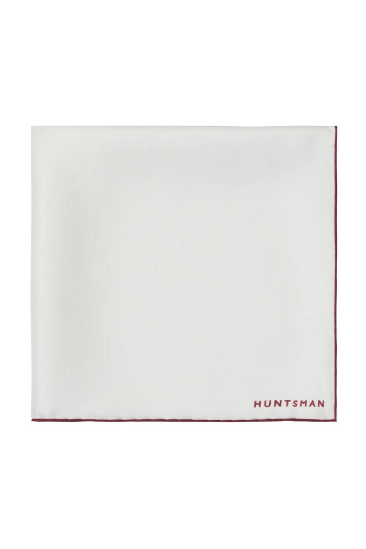 White/Claret Silk Pocket Square