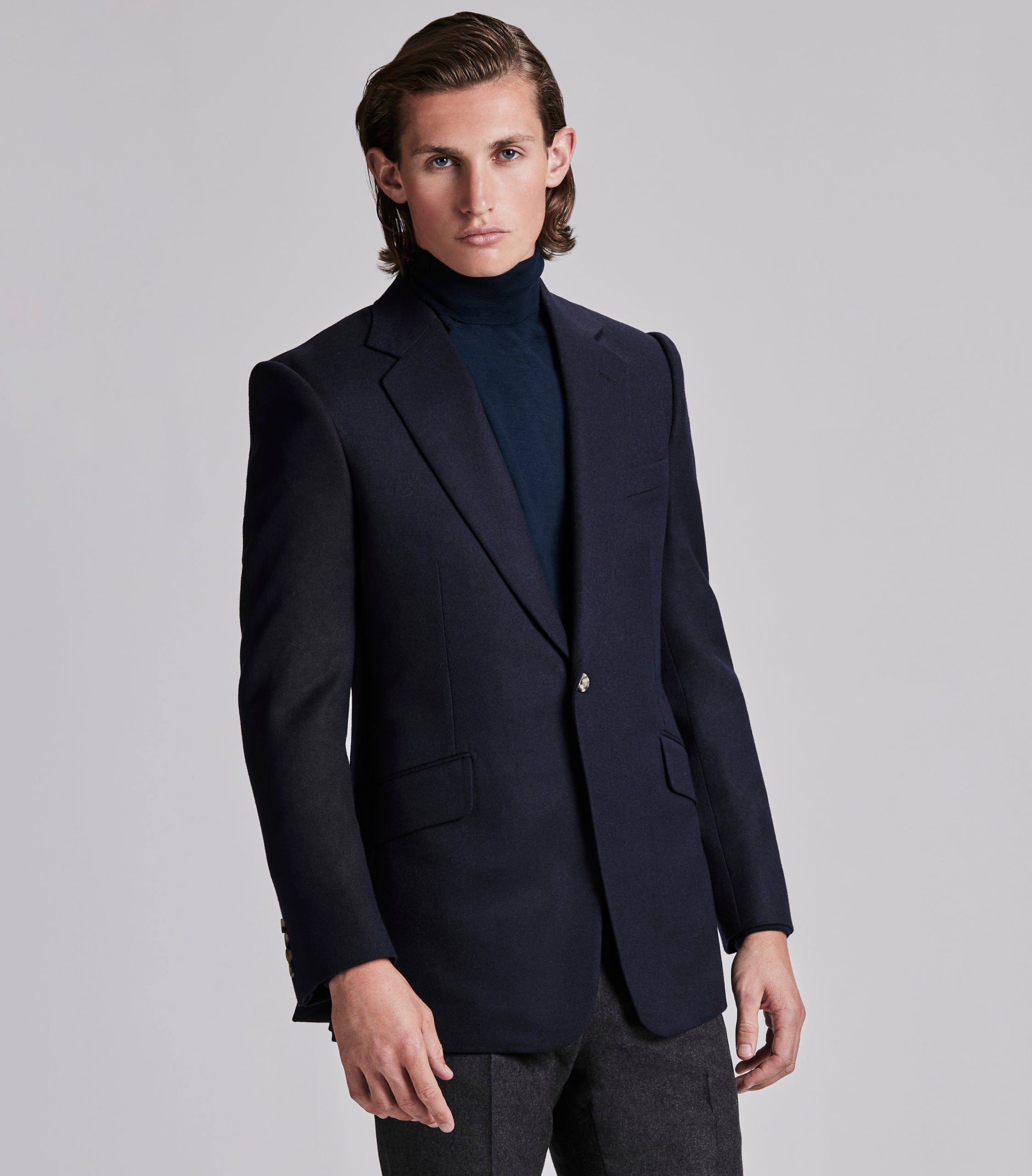 Navy Fearnought Wool Blazer – Huntsman Savile Row