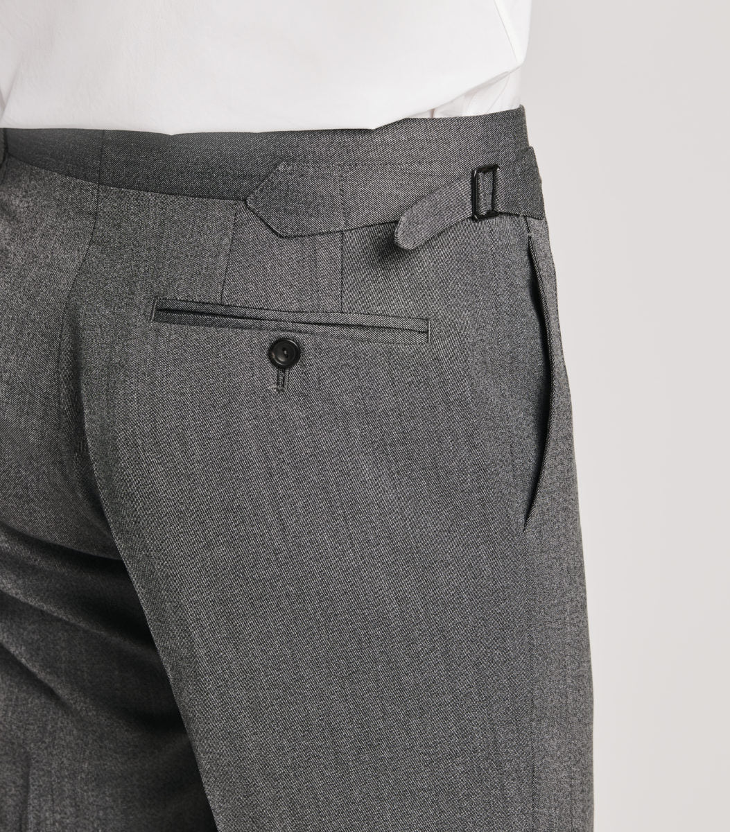 Straight Wool Trousers - Grey - ARKET