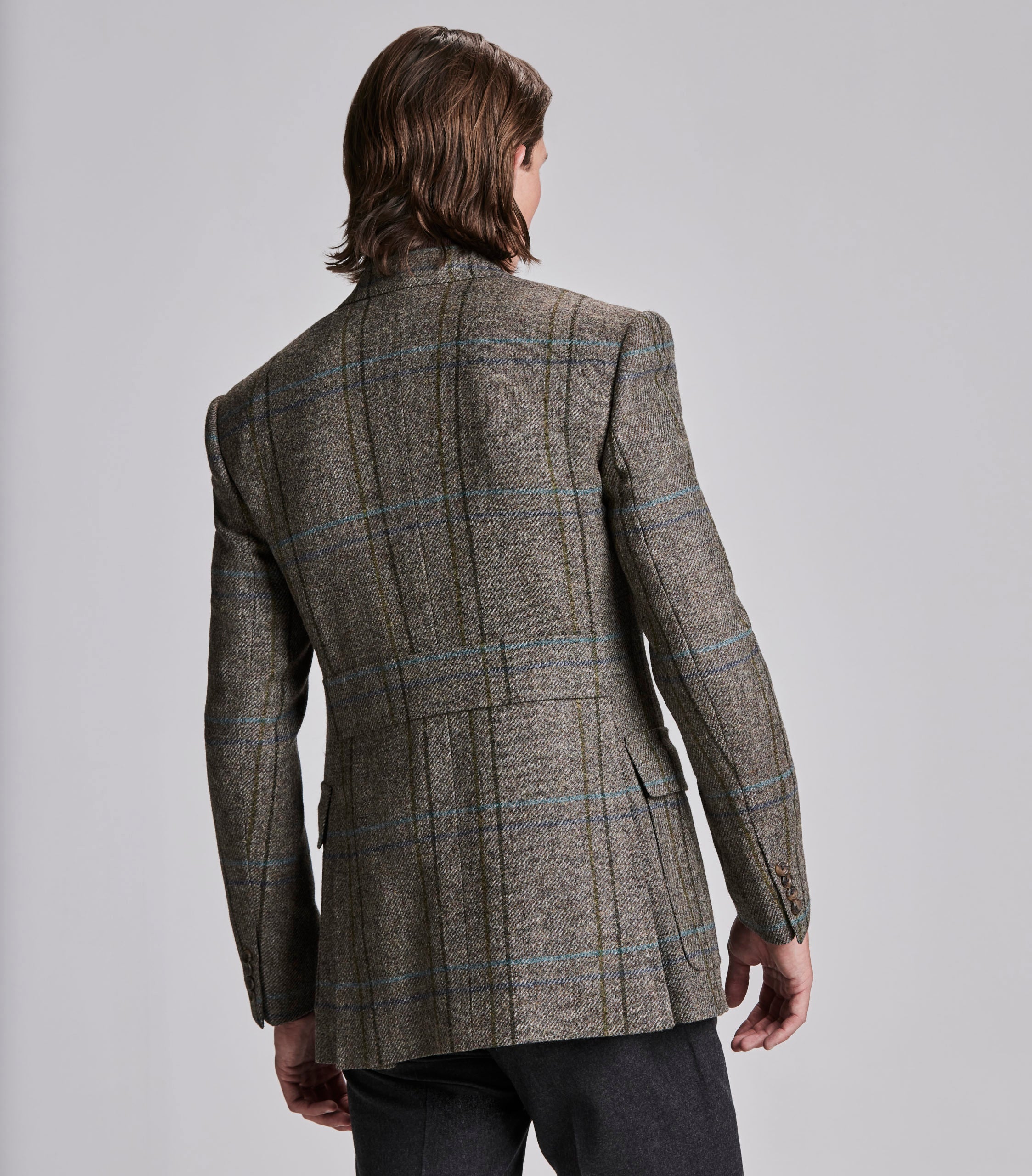 Blue/Brown Overcheck House Tweed Jacket – Huntsman Savile Row