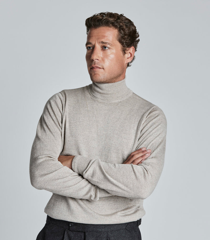 Soft Fawn Merino Wool Rollneck Knitwear